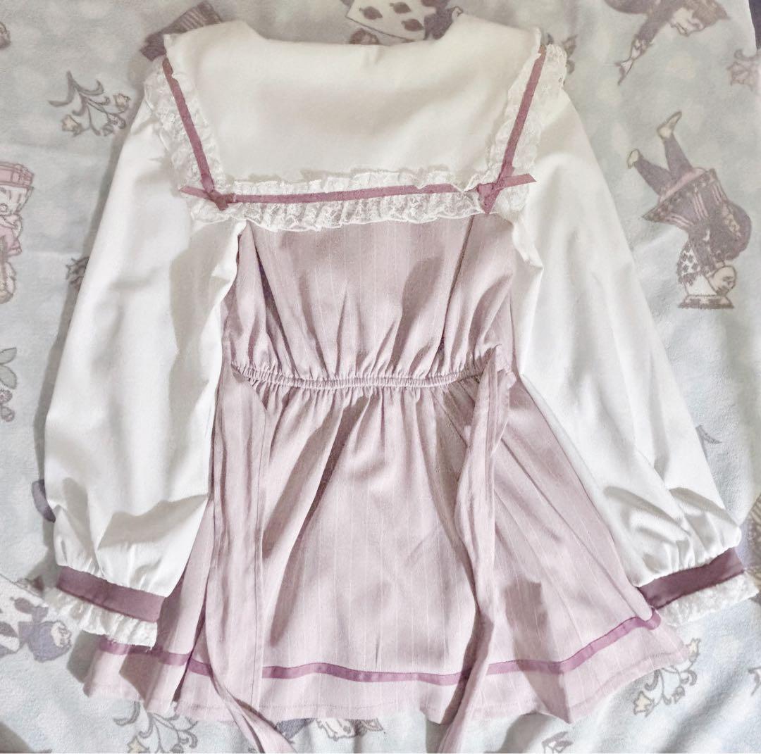 LIZLISA セーラーカラーセットアップ 長袖 ピンク