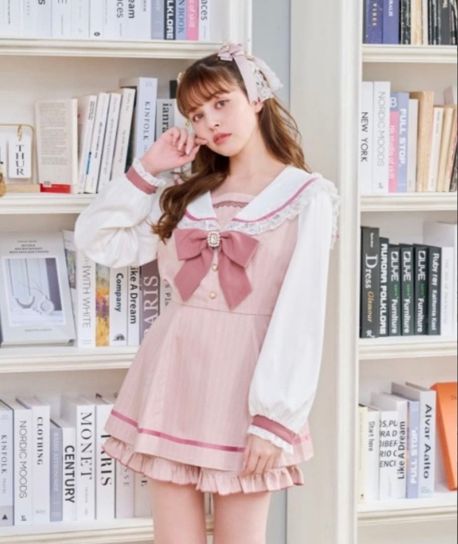 LIZLISA セーラーカラーセットアップ 長袖 ピンク