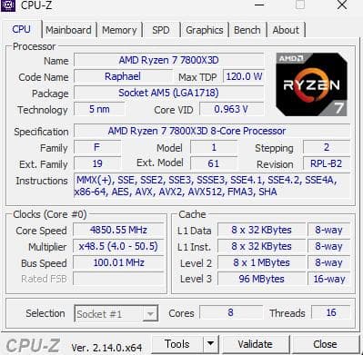 新品　AMD Ryzen 7 7800X3D　動作確認済み
