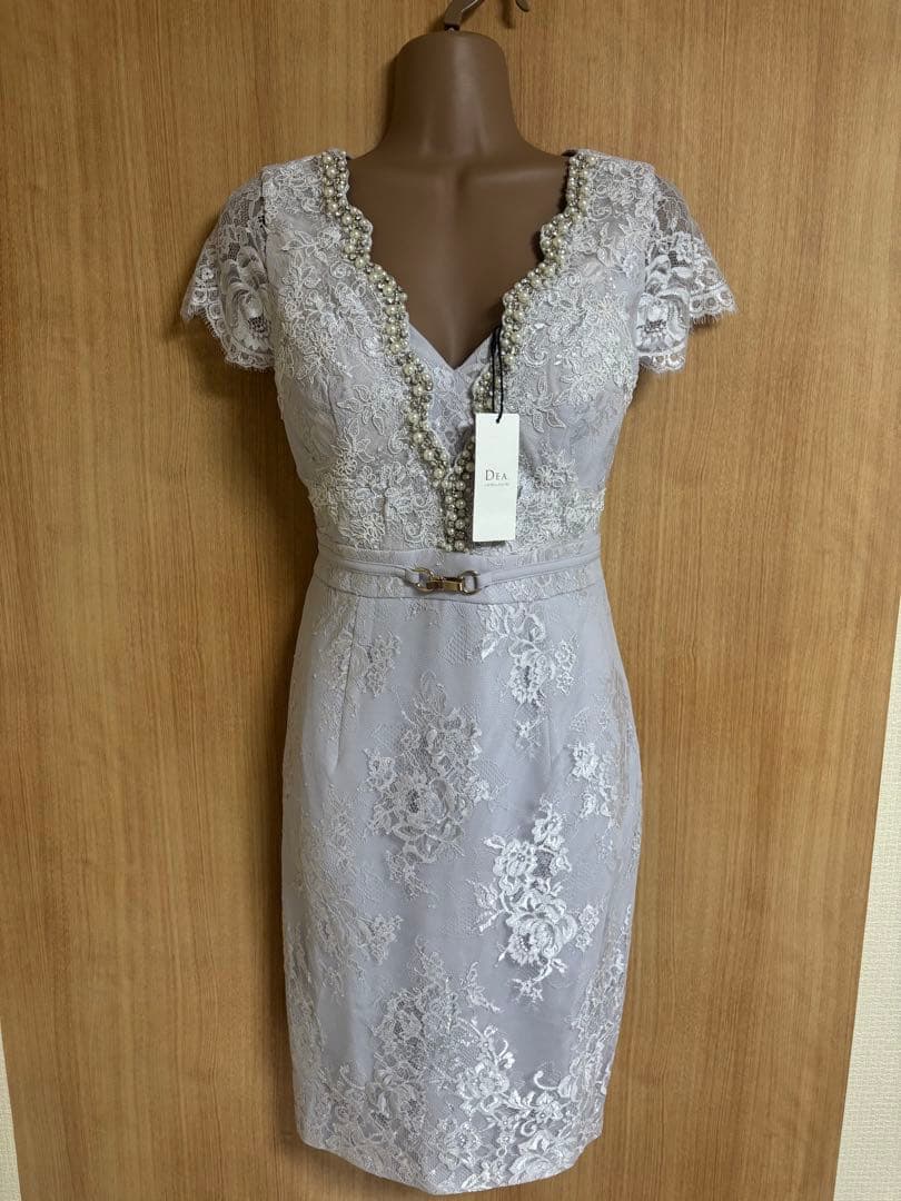 DE2366＊パールビジュー✖️総レースセミディドレスdblL