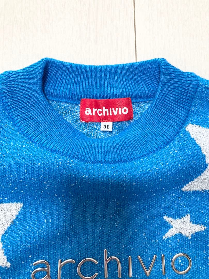 (超美品)アルチビオarchivio ウール混長袖ニットセーター サイズ36