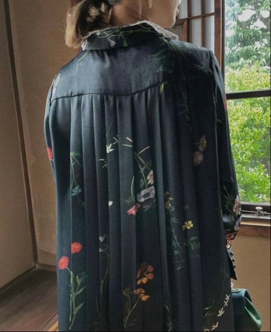 Ameri フラワープリント　プリーツワンピース