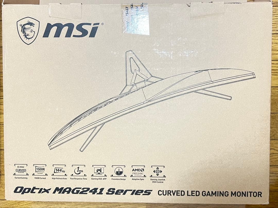 MSI OptIx MAG241 湾曲 ゲーミングモニター 24インチ