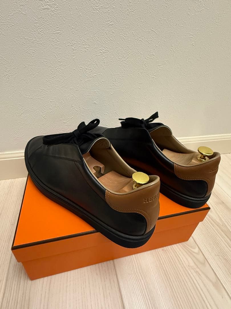 ⭐︎超美品⭐︎ 本物 エルメス ブラックレザー スニーカー 27cm 送料無料