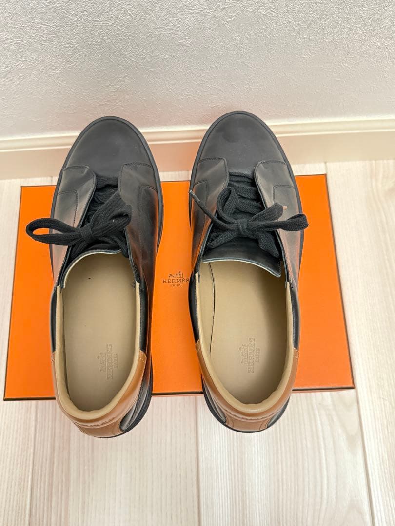 ⭐︎超美品⭐︎ 本物 エルメス ブラックレザー スニーカー 27cm 送料無料
