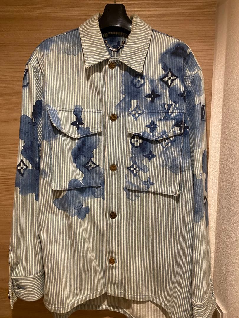 21SS ヴァージルアブロー ストライプモノグラムワーク デニムジャケット