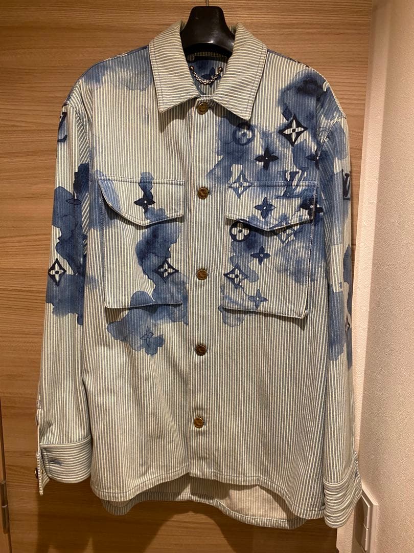 21SS ヴァージルアブロー ストライプモノグラムワーク デニムジャケット