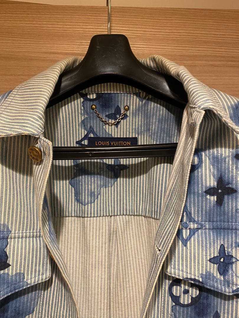 21SS ヴァージルアブロー ストライプモノグラムワーク デニムジャケット