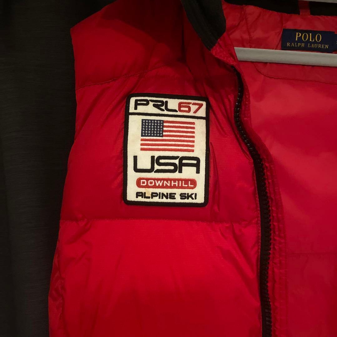 ラルフローレン　ダウンベスト　赤sサイズ
