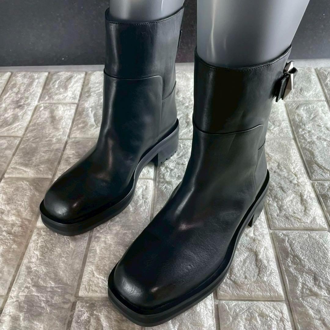 新品/EU36.5 ジミーチュウ アンクルブーツ バックジップ 本革 ブラック