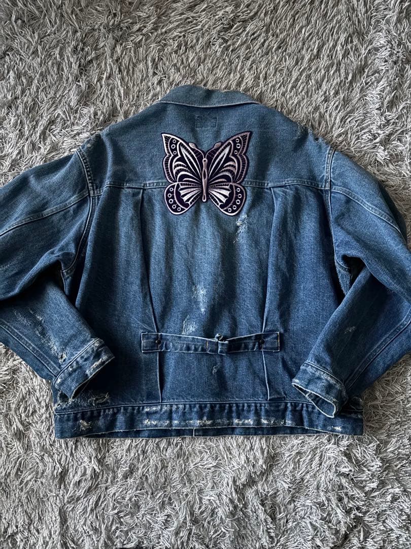 Needles デニムジャケット 蝶刺繍 S