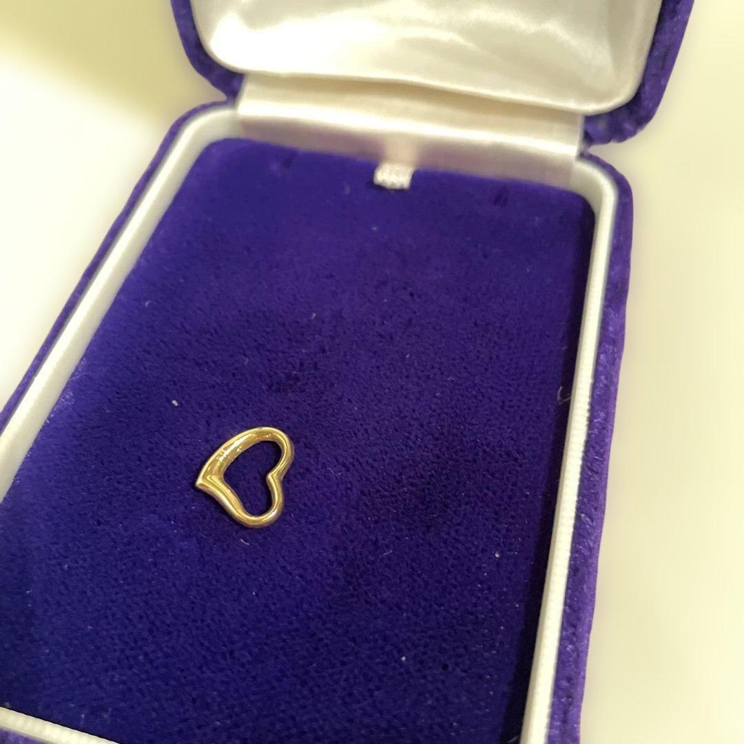 K18 ゴールドハート型ペンダントトップ