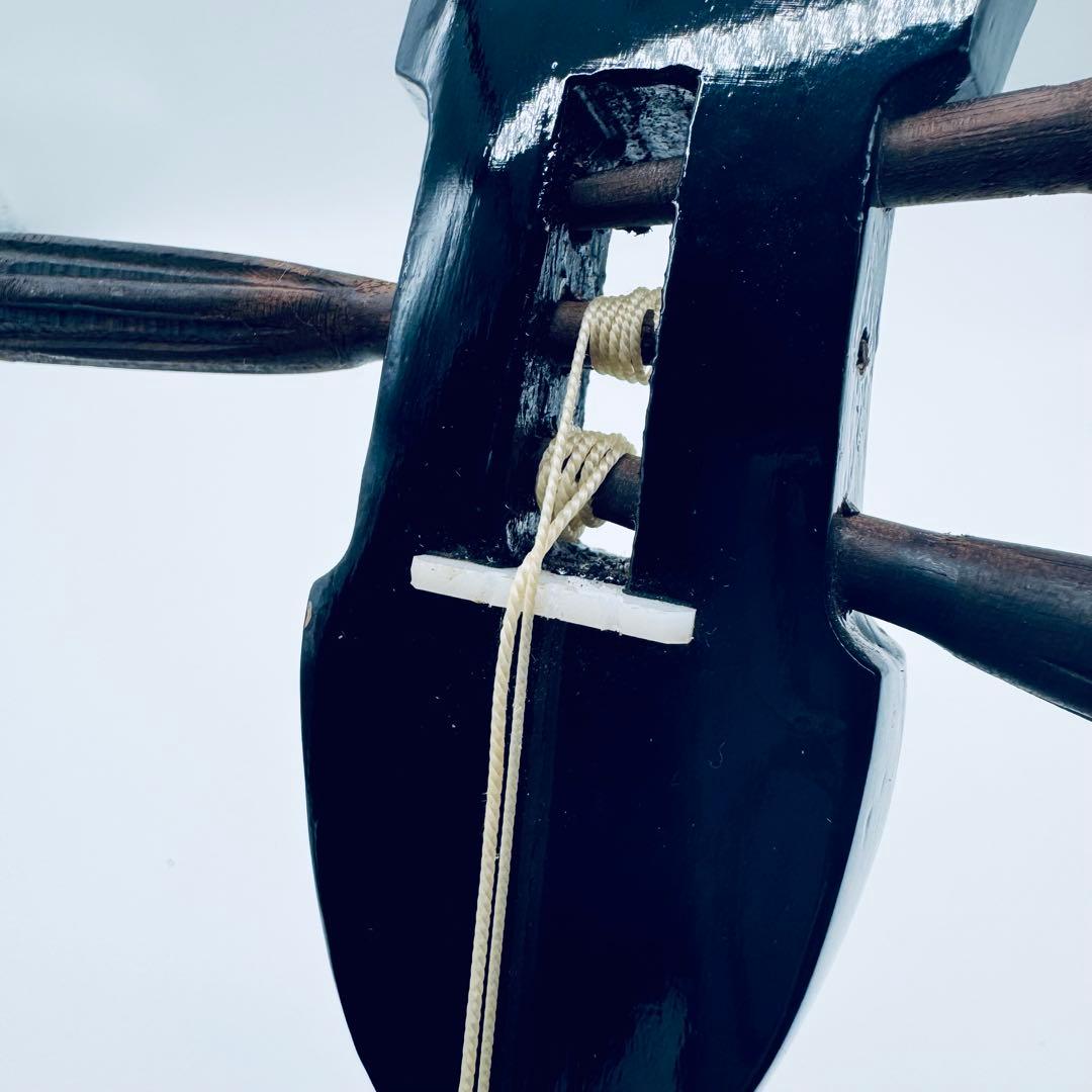 三線 本皮使用 蛇皮張り 沖縄伝統楽器　収納袋・木箱付　現状品　ジャンク