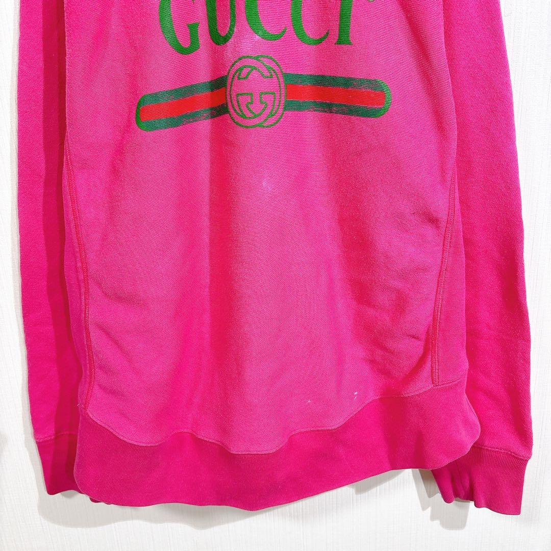 GUCCI グッチ インターロッキング　ヴィンテージ　ロゴプリント ユーズド加工