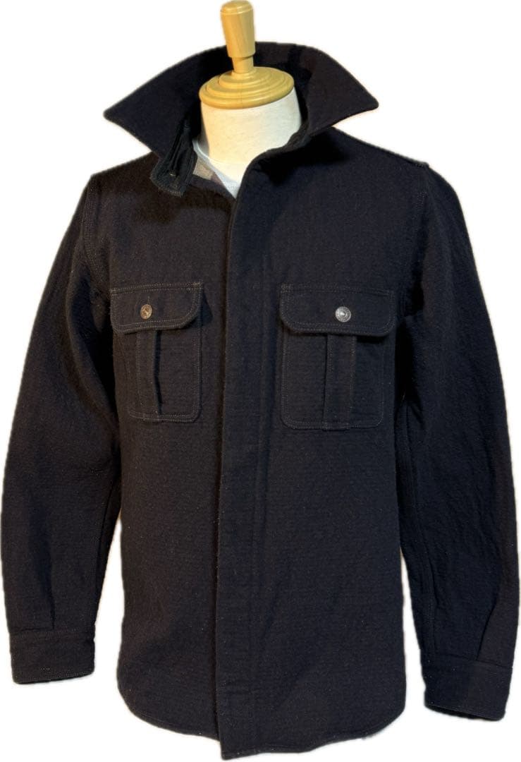 DELUXEWARE デラックスウエアCPON ウール　ミリタリー　シャツ　紺