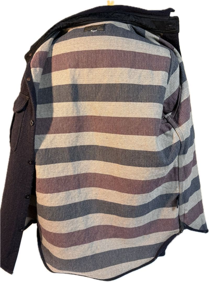 DELUXEWARE デラックスウエアCPON ウール　ミリタリー　シャツ　紺