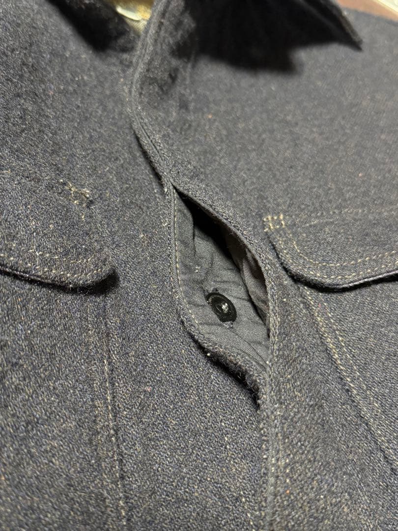 DELUXEWARE デラックスウエアCPON ウール　ミリタリー　シャツ　紺