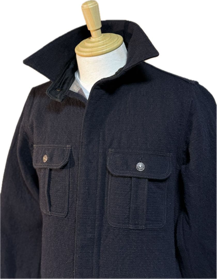 DELUXEWARE デラックスウエアCPON ウール　ミリタリー　シャツ　紺