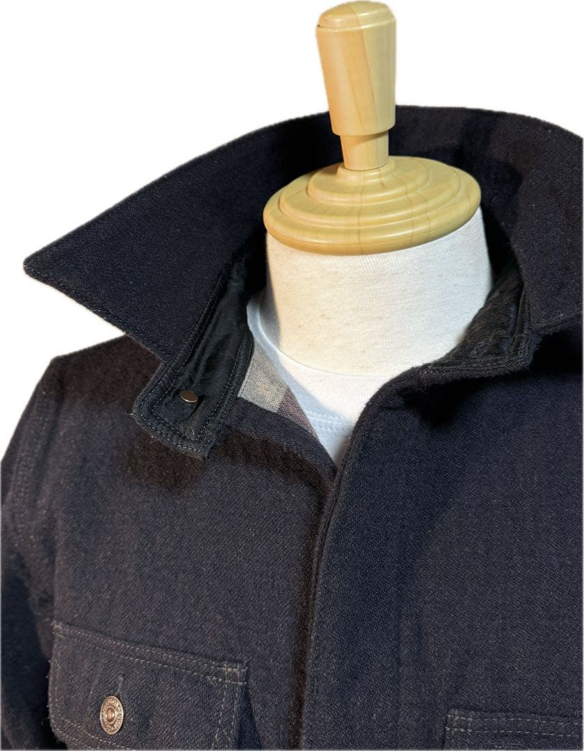 DELUXEWARE デラックスウエアCPON ウール　ミリタリー　シャツ　紺