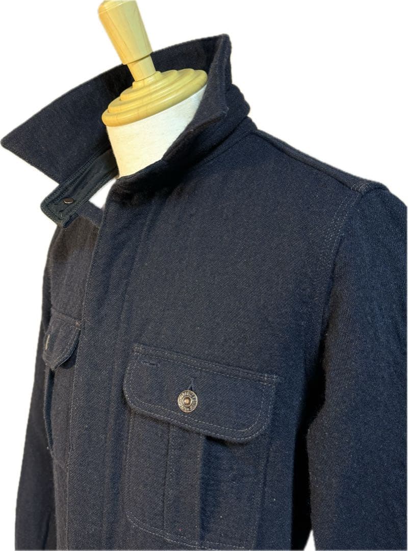 DELUXEWARE デラックスウエアCPON ウール　ミリタリー　シャツ　紺