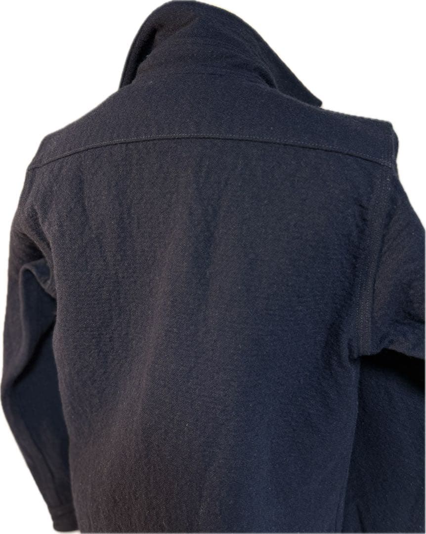 DELUXEWARE デラックスウエアCPON ウール　ミリタリー　シャツ　紺