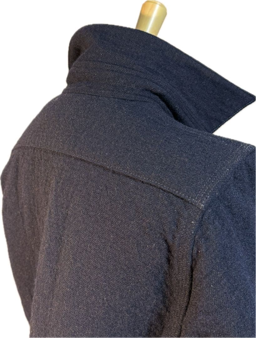 DELUXEWARE デラックスウエアCPON ウール　ミリタリー　シャツ　紺