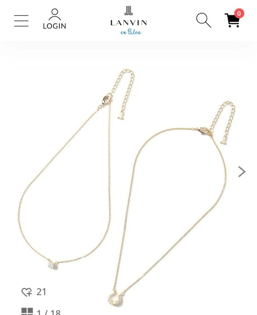 LANVIN en blue セサンパ馬蹄モチーフ2点セットネックレス ほぼ新品