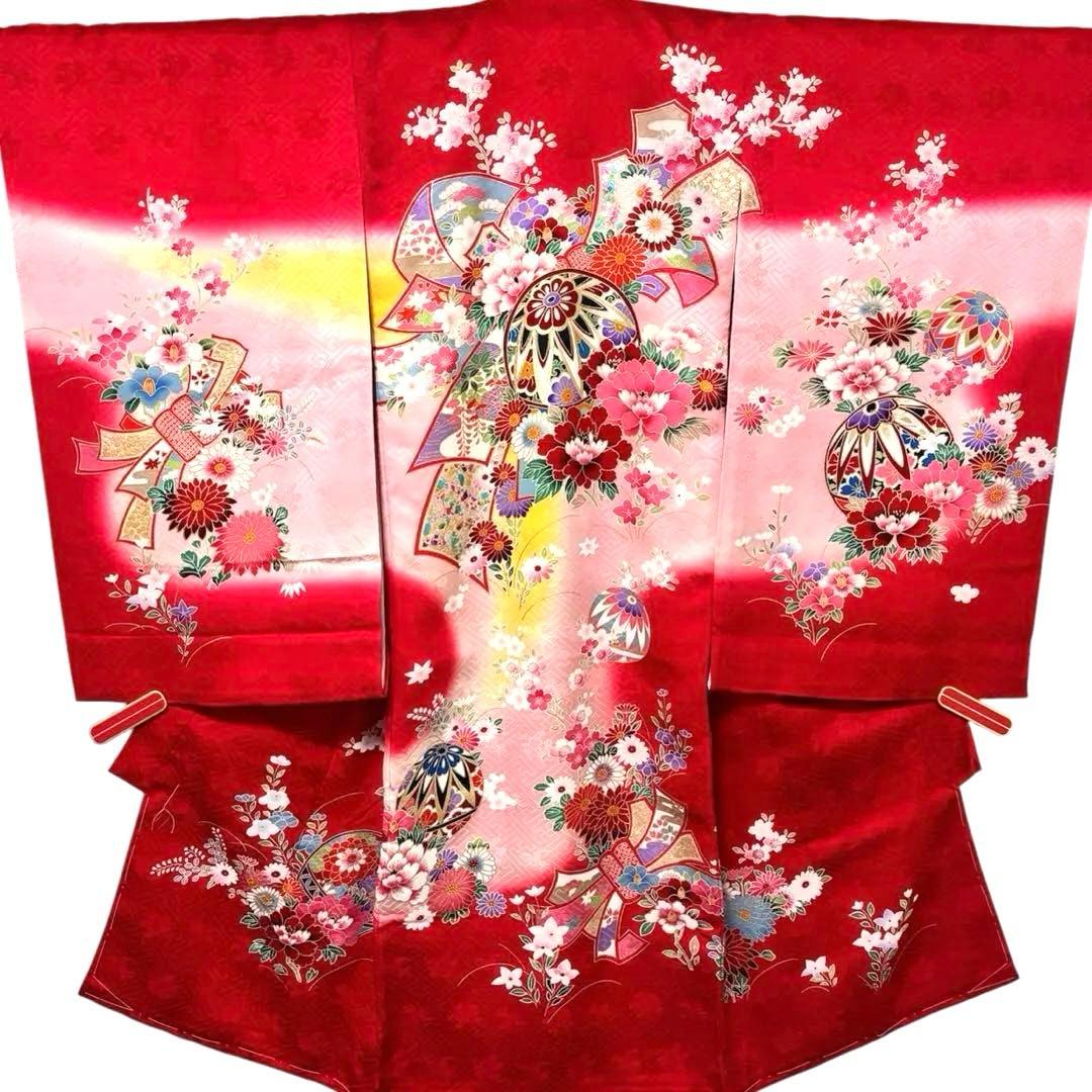 京友禅 正絹 多色箔技法 お宮参り着物 女の子 産着 祝着 のしめ 襦袢付