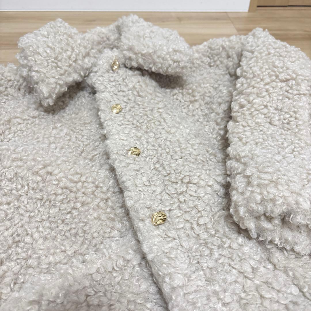 Meiru プードルファーステンカラーミドルコート