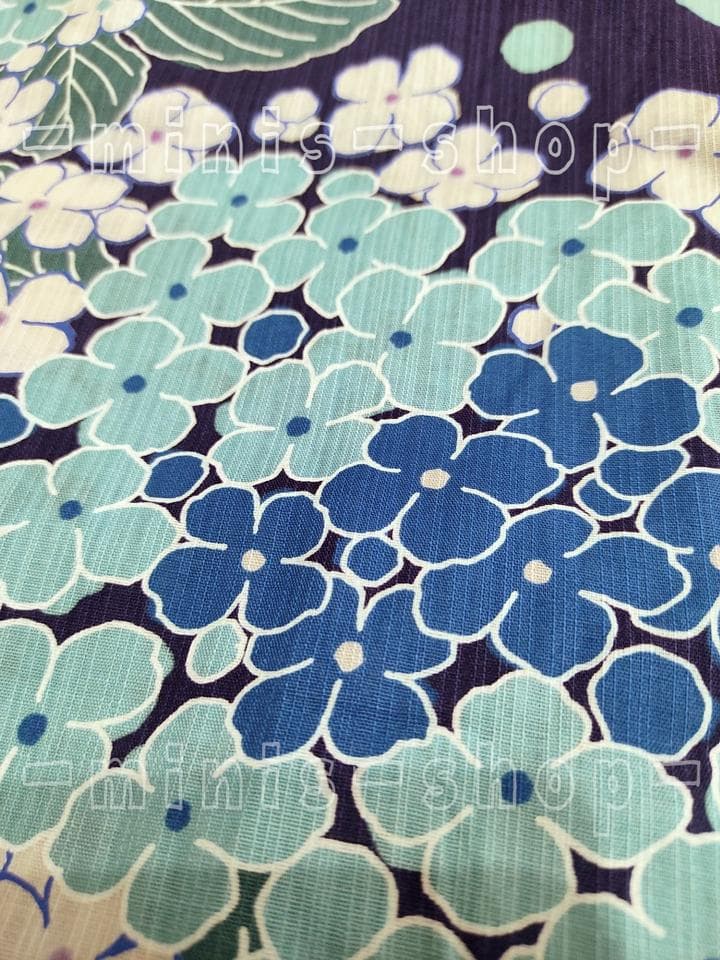 有村架純　プロデュース浴衣　紫陽花　水玉アジサイ　水色ブルー系　変わり織
