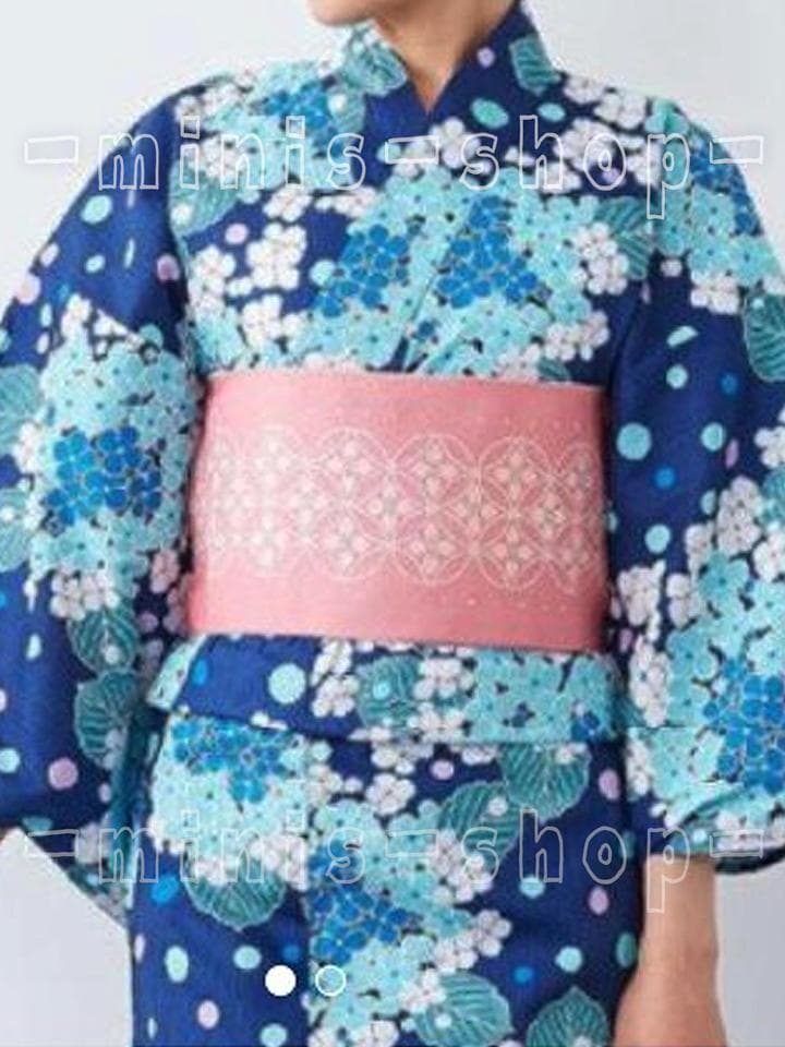 有村架純　プロデュース浴衣　紫陽花　水玉アジサイ　水色ブルー系　変わり織