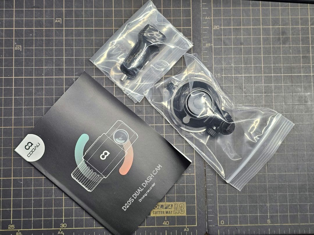 COOAU ドライブレコ 2K 前後同時録画 + 駐車ケーブル + 64GB