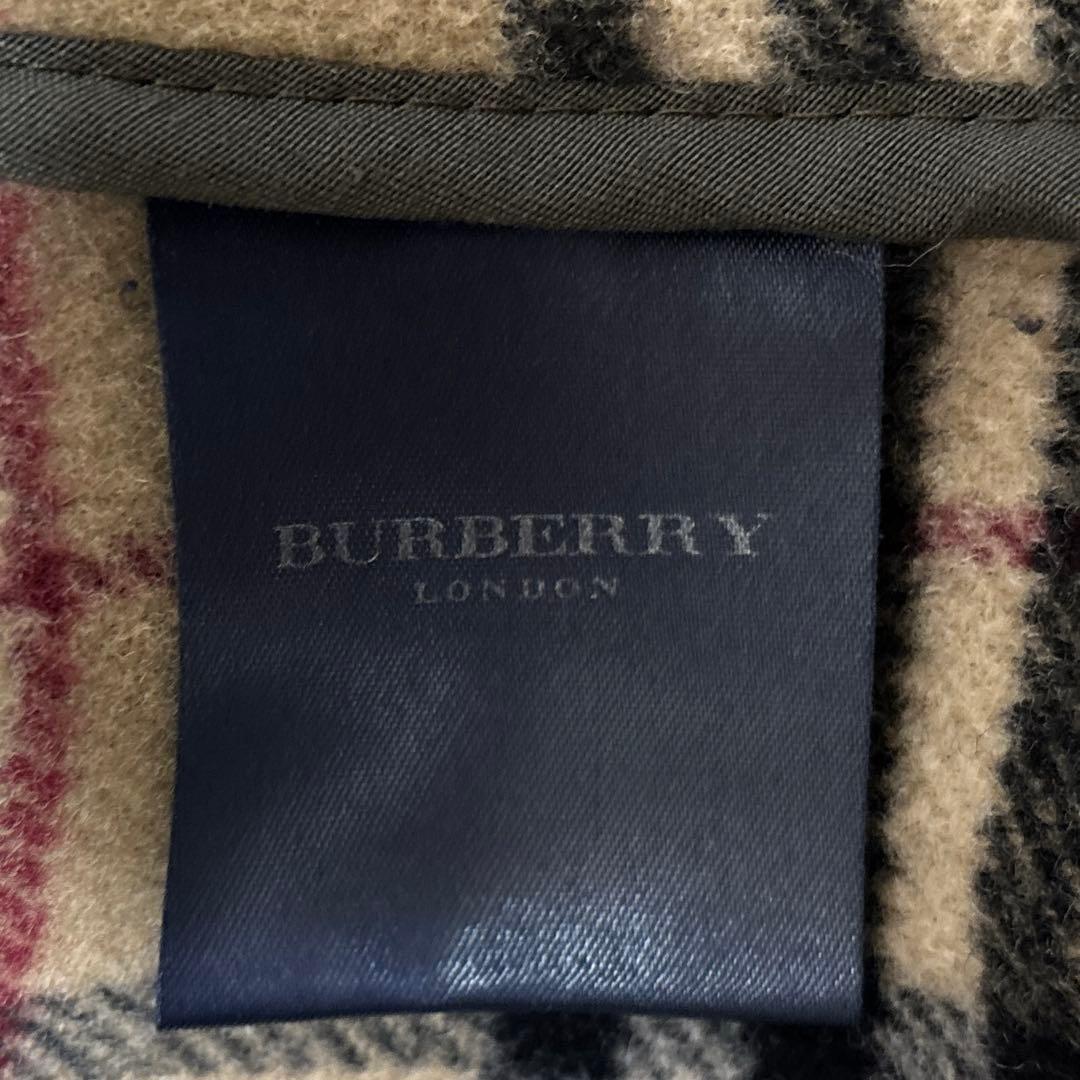 英国製 バーバリーロンドン ダッフルコート 50 L グレー ノバチェック