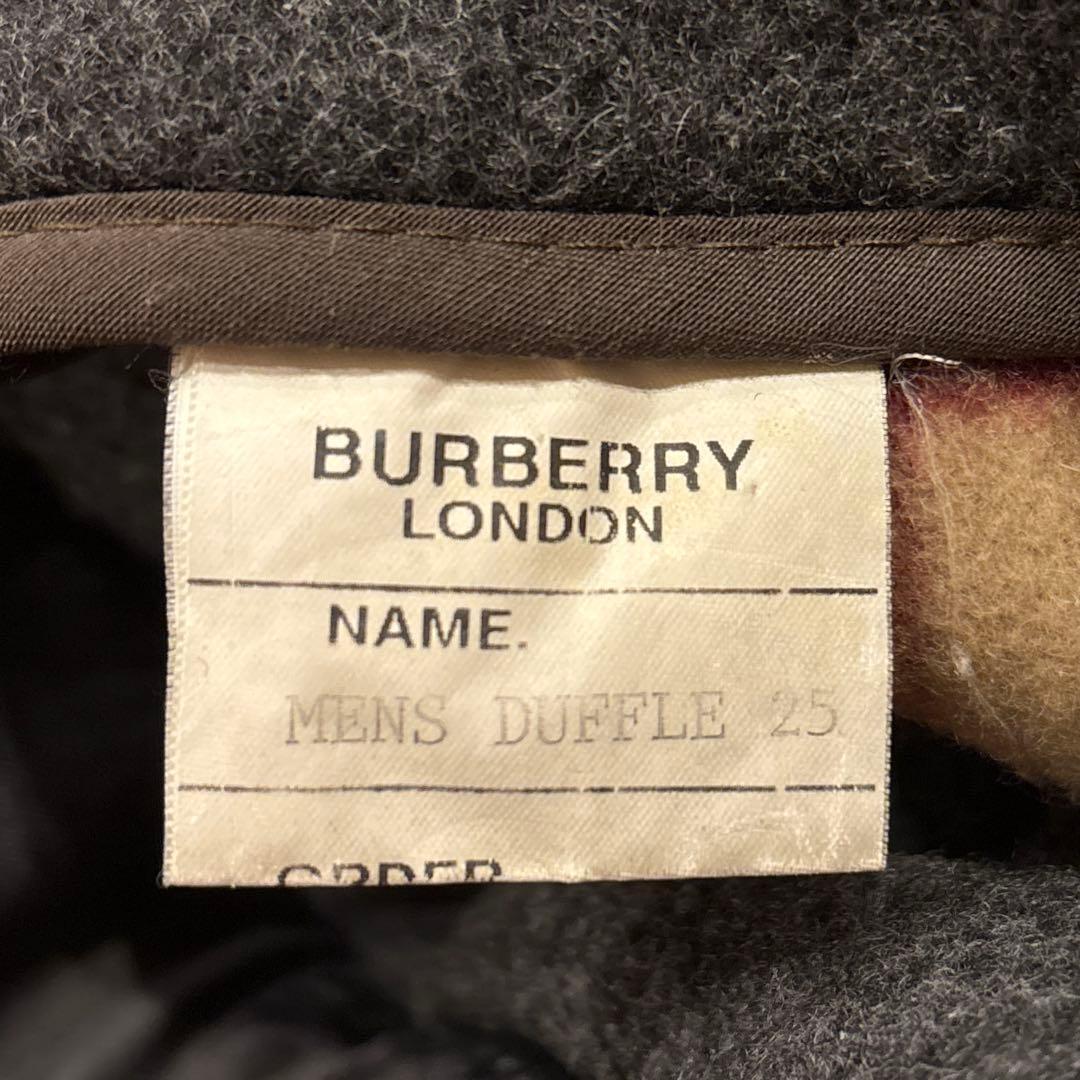 英国製 バーバリーロンドン ダッフルコート 50 L グレー ノバチェック