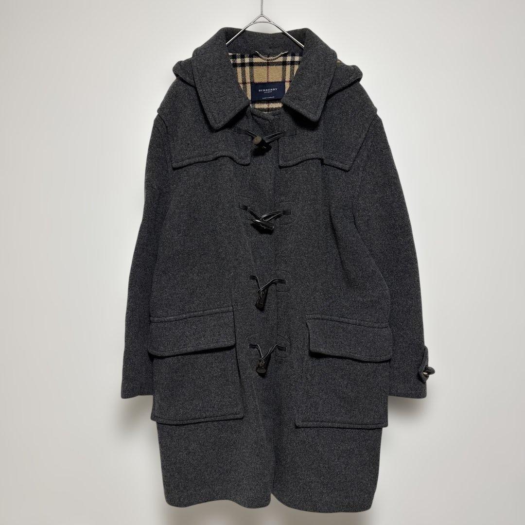 英国製 バーバリーロンドン ダッフルコート 50 L グレー ノバチェック
