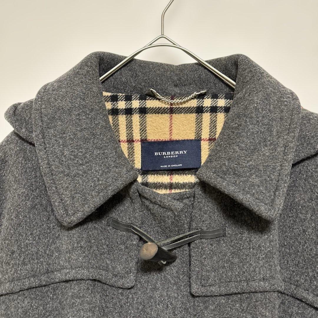 英国製 バーバリーロンドン ダッフルコート 50 L グレー ノバチェック