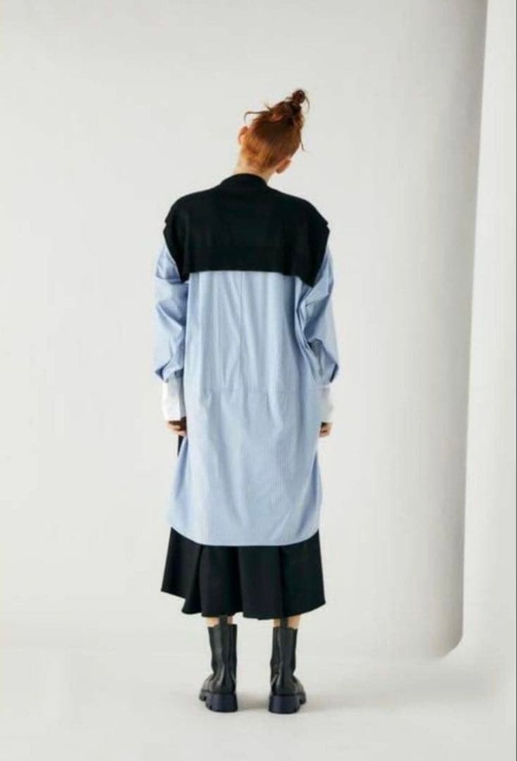 ENFOLD エンフォルド シャツレイヤードロングワンピース