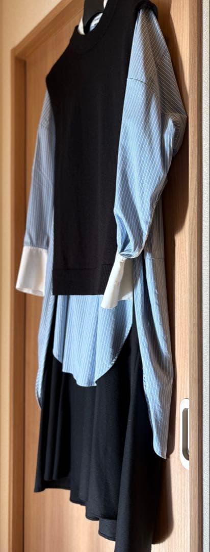 ENFOLD エンフォルド シャツレイヤードロングワンピース