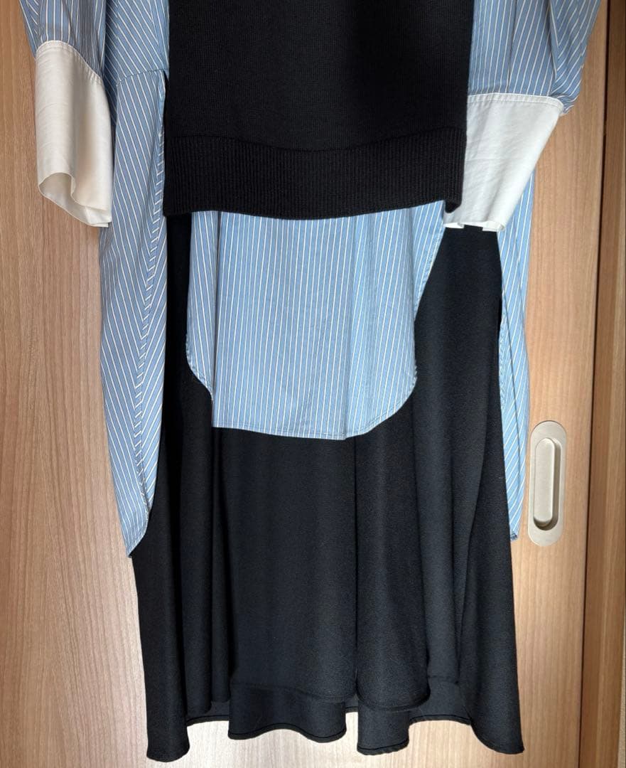 ENFOLD エンフォルド シャツレイヤードロングワンピース