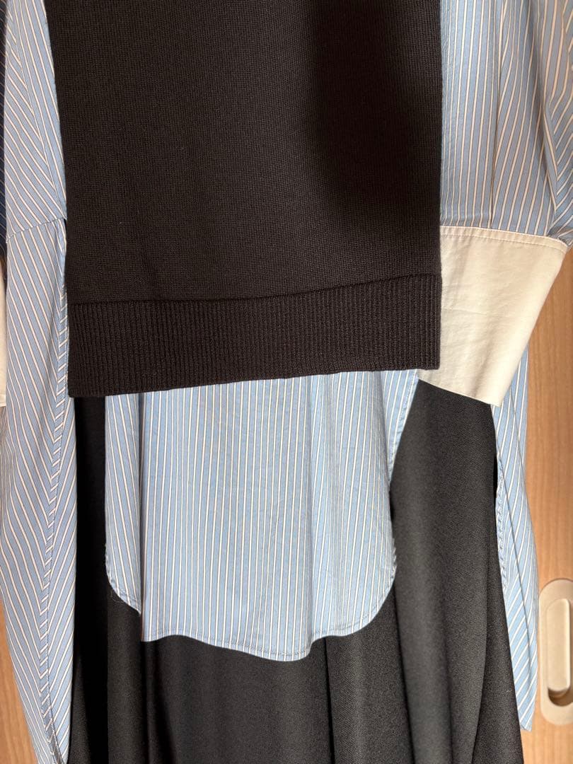 ENFOLD エンフォルド シャツレイヤードロングワンピース