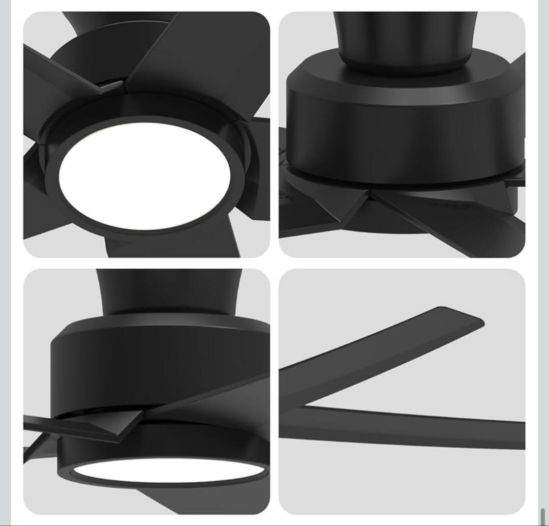 Taloya シーリングファン ブラック 径φ132cm