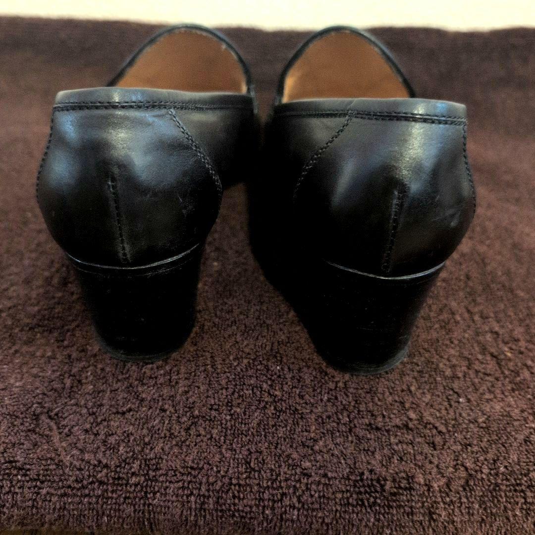 サイズ37 HERMES ブラック ローファー 金具Hロゴ