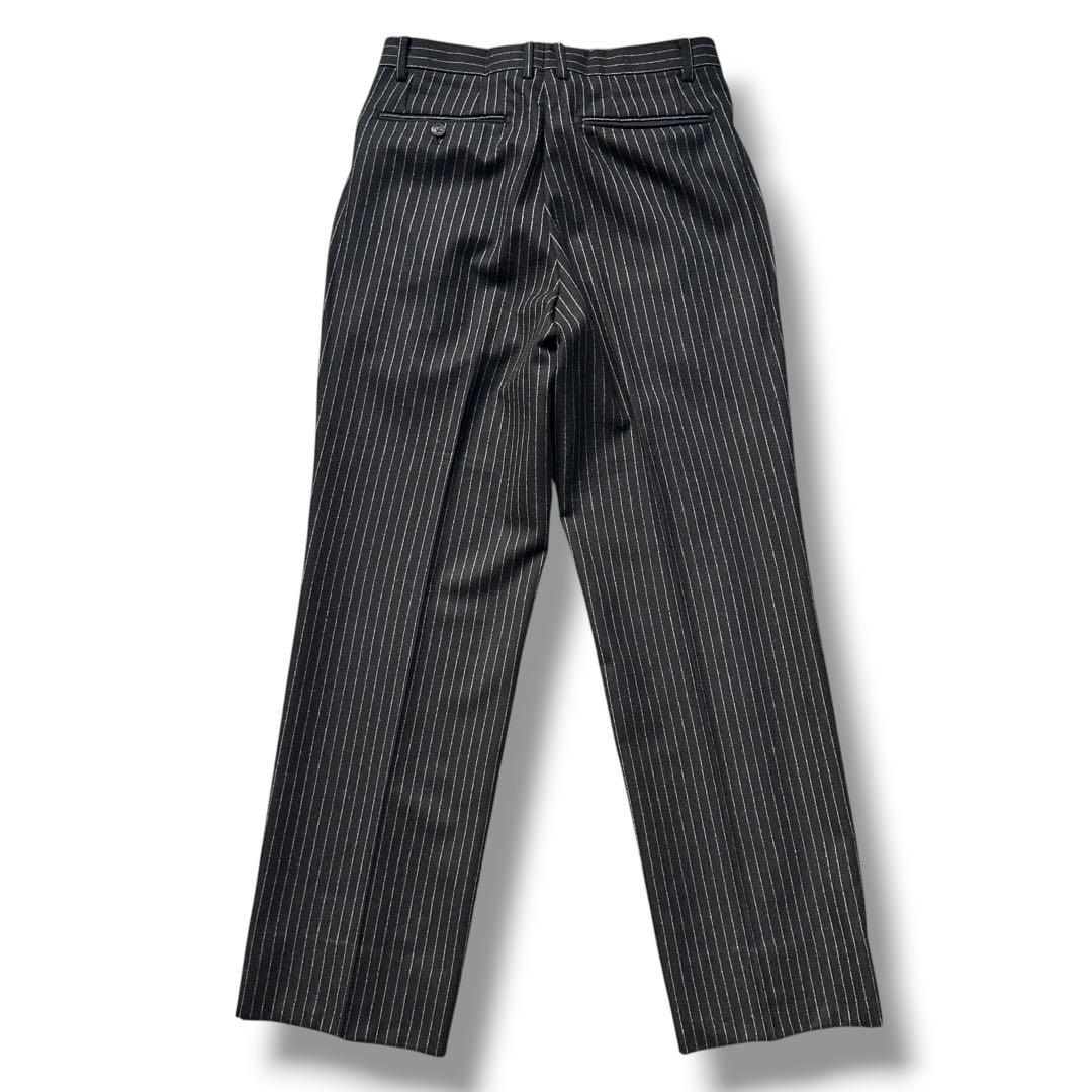 極美品 メンズティノラス スリーピース セットアップ ストライプ L ウール 黒
