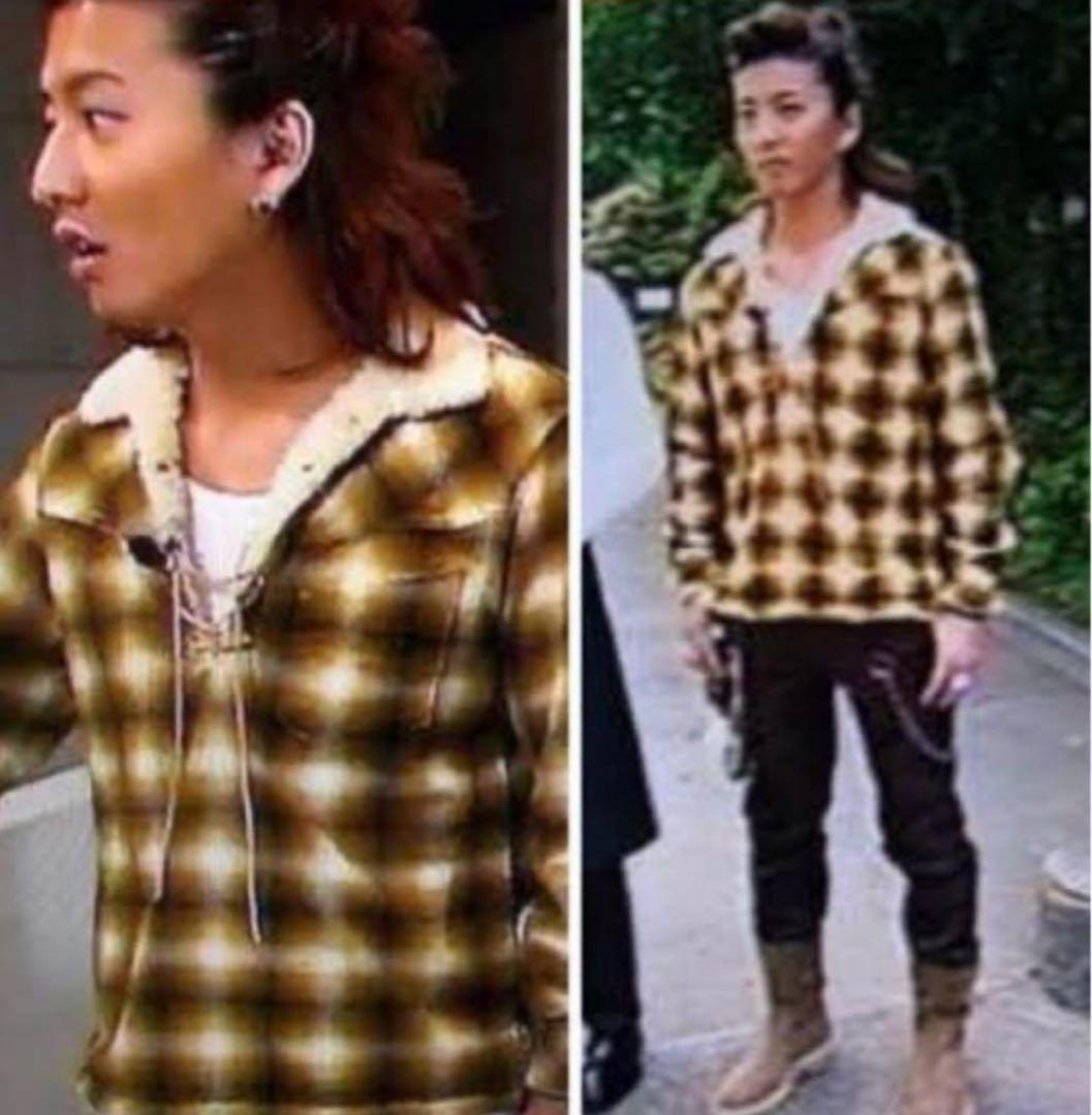 NUMBER (N)INE 09AW ボア襟付きイエローチェックシャツ キムタク