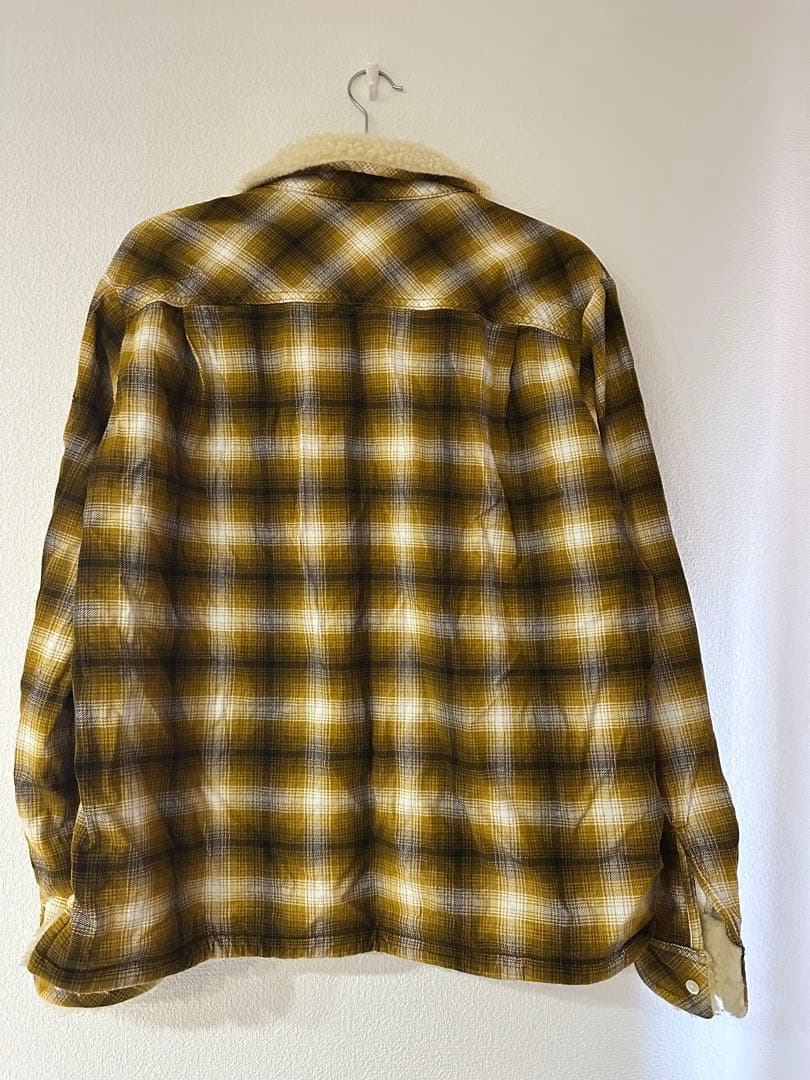 NUMBER (N)INE 09AW ボア襟付きイエローチェックシャツ キムタク