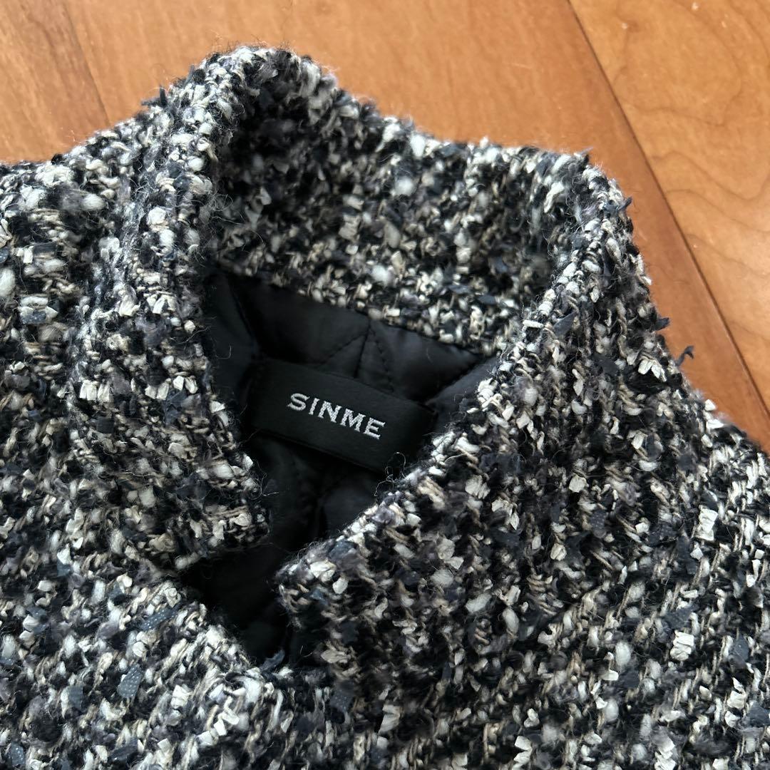 SINME シンメ　パデットジャケット　ツイード
