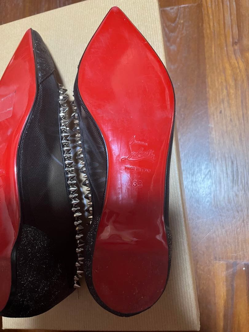 クリスチャンルブタン　フラットシューズ　スパイクスタッズ　36 23cm