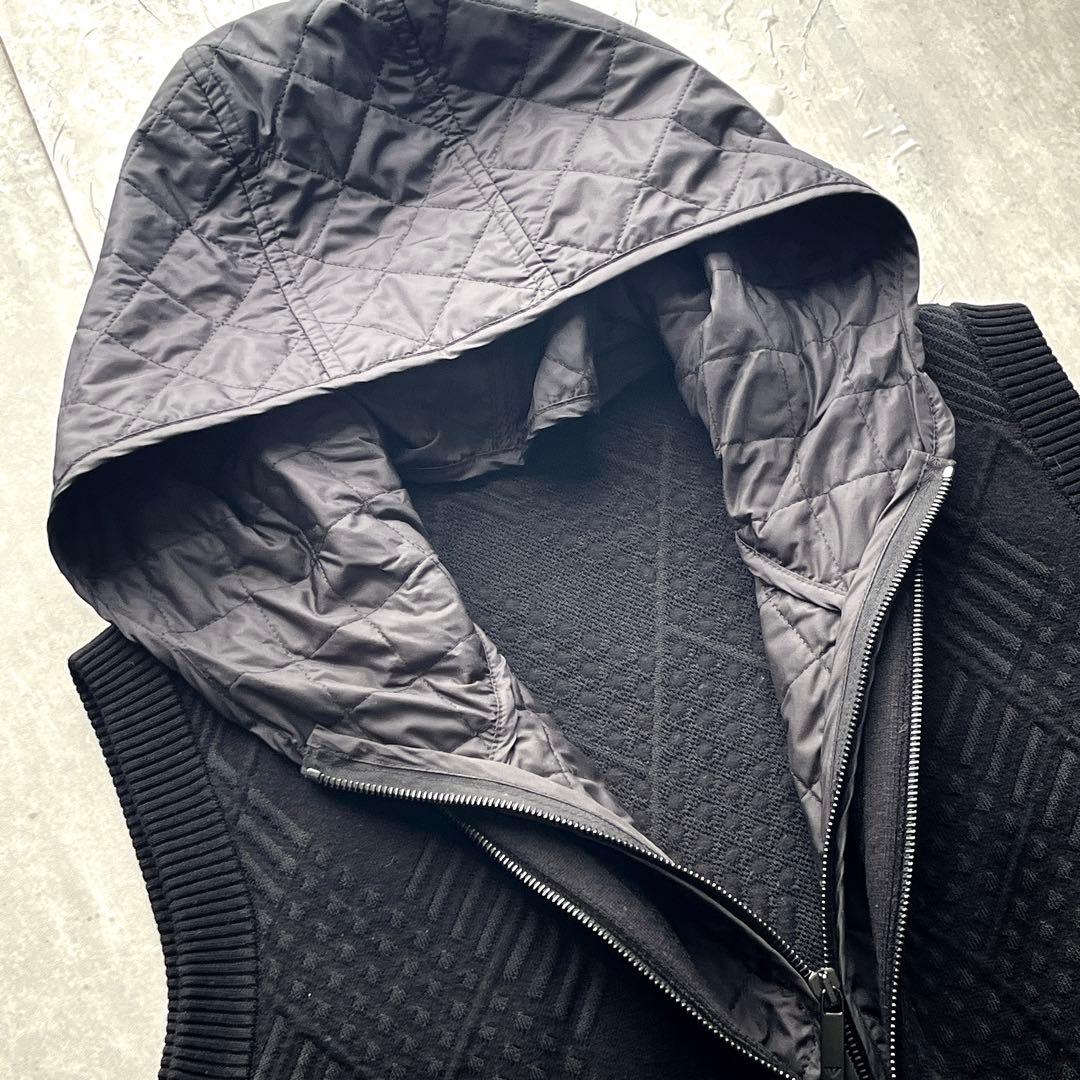 emporio armani フード付きキルティング　ニットダウンベスト y2k