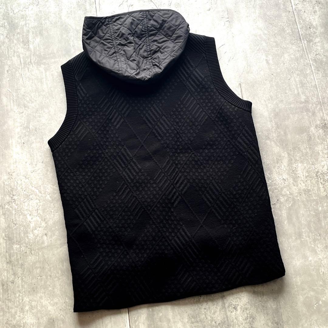 emporio armani フード付きキルティング　ニットダウンベスト y2k