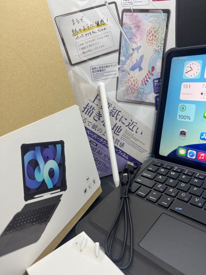256GBipadAir4画面きれいお絵かき分離型キーボードペンペーパーライク